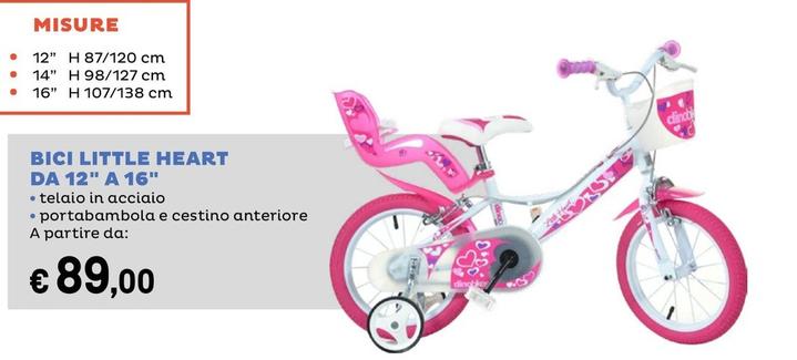 Offerta per Bici Little Heart Da 12" A 16" a 89€ in Iper La grande i