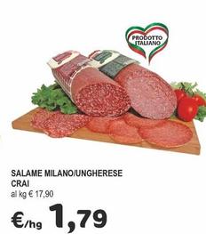 Offerta per Salame milano a 1,79€ in Crai