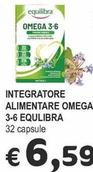 Offerta per Equlibra - Integratore Alimentare Omega 3 6 a 6,59€ in Crai