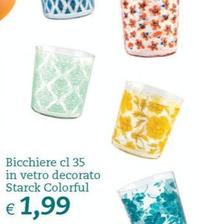 Offerta per Bicchiere In Vetro Decorato Starck Colorful a 1,99€ in Crai