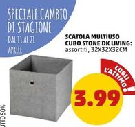 Offerta per Dk Living - Scatola Multiuso Cubo Stone a 3,99€ in PENNY