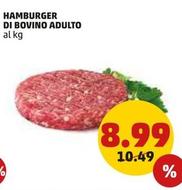 Offerta per Hamburger Di Bovino Adulto a 8,99€ in PENNY