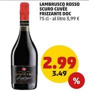 Offerta per Lambrusco Rosso Scuro Cuvée Frizzante DOC a 2,99€ in PENNY