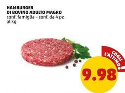 Offerta per Hamburger Di Bovino Adulto Magro a 9,98€ in PENNY