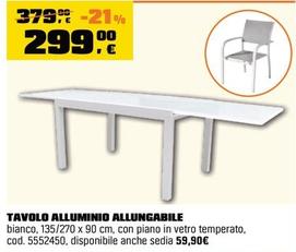 Offerta per Tavolo Alluminio Allungabile a 299€ in OBI