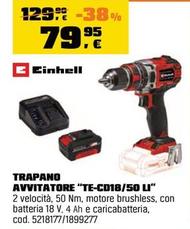 Offerta per Einhell - Trapano Avvitatore “TE-CD18/50 LI” a 79,95€ in OBI