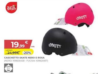 Offerta per Sun&Sport - Caschetto Skate Nero E Rosa a 19,99€ in Toys Center