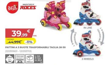 Offerta per San&Sport - Pattini A 3 Ruote Trasformabili Taglia 26-30 a 39,99€ in Toys Center