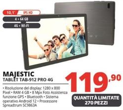 Offerta per Majestic - Tablet TAB-912 Pro 4G a 119,9€ in Comet