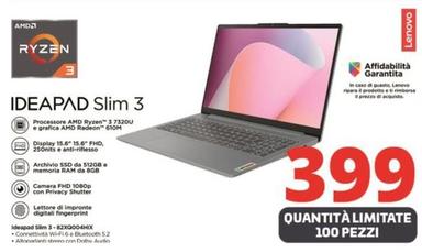 Offerta per Lenovo - Ideapad Slim 3 82XQ004HIX a 399€ in Comet