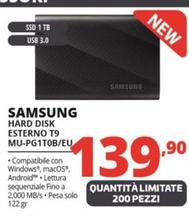 Offerta per Samsung - Hard Disk Esterno T9 MU-PG1T0B/EU a 139,9€ in Comet