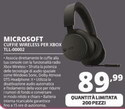 Offerta per Microsoft - Cuffie Wireless Per Xbox TLL-00002 a 89,99€ in Comet