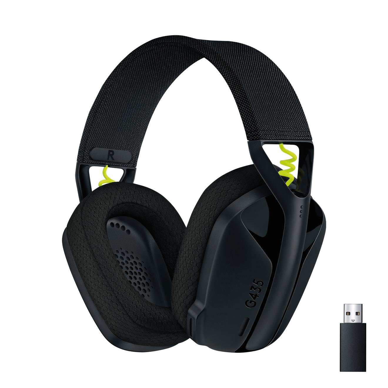 Offerta per Logitech - G G435 LIGHTSPEED Cuffie Gaming Wireless Bluetooth - Cuffie Over Ear Leggere, Microfoni Integrati, Batteria da 18 Ore, Compatibile con Dolby Atmos, PC, PS4, PS5, Smartphone. Nero a 49,99€ in Comet