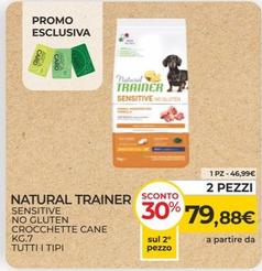Offerta per Natural Trainer - Sensitive Crocchette Cane Kg.7 No Gluten Tutti I Tipi a 79,88€ in Arcaplanet