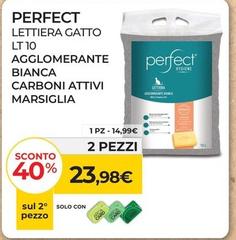 Offerta per Perfect - Lettiera Gatto Agglomerante Lt.10 Bianca Carboni Attivi-Sapone Marsiglia a 23,98€ in Arcaplanet