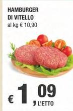 Offerta per Hamburger Di Vitello a 1,09€ in Crai