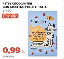 Offerta per Consilia - Petsy Croccantini Con Tacchino Pollo E Piselli a 0,99€ in Oasi