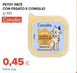 Offerta per Consilia - Petsy Paté Con Fegato E Coniglio a 0,45€ in Oasi