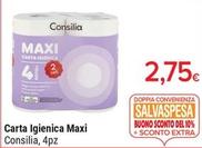 Offerta per Consilia - Carta Igienica Maxi a 2,75€ in Gulliver