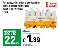Offerta per Iper - Patatine, Mini Chips O Croccantini Di Mais Gusto Formaggio a 1,39€ in Iper La grande i