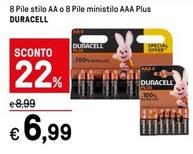 Offerta per Duracell - Pile Stilo Aa O Pile Ministilo Aaa Plus a 6,99€ in Iper La grande i