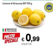 Offerta per Limone Di Siracusa IGP  a 0,99€ in Iper La grande i