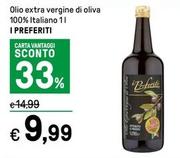 Offerta per I Preferiti - Olio Extra Vergine Di Oliva 100% Italiano a 9,99€ in Iper La grande i