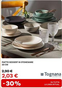 Offerta per Tognana - Piatto Dessert In Stoneware 20 Cm  a 2,03€ in Max Factory