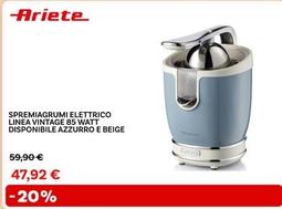 Offerta per Ariete - Spremiagrumi Elettrico Linea Vintage Azzurro a 47,92€ in Max Factory