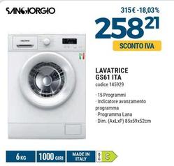 Offerta per San Giorgio - Lavatrice GS61 ITA a 258,21€ in Sinergy