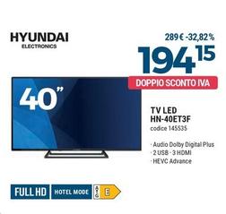 Offerta per Hyundai HN-40ET3F 101,6 cm (40") Full HD Nero a 194,15€ in Sinergy