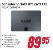 Offerta per Samsung - Ssd Interno Sata 870 Qvo 1 Tb a 89,95€ in Trony