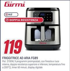 Offerta per Girmi - Friggitrice Ad Aria FG89 a 119€ in Trony