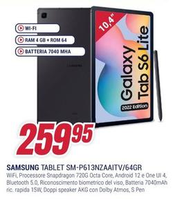 Offerta per Samsung - Tablet SM-P613NZAAITV/64GR a 259,95€ in Trony