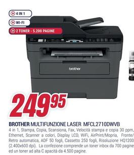 Offerta per Brother - Multifunzione Laser MFCL2710DWVB  a 249,95€ in Trony