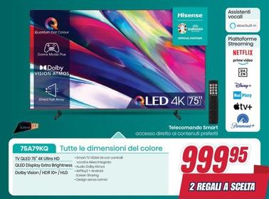 Offerta per Hisense - Tv Qled 75" 4K Ultra HD 75A79KQ  a 999,95€ in Trony