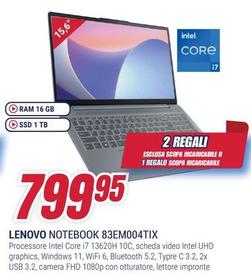 Offerta per Lenovo - Notebook 83EM004TIX a 799,95€ in Trony