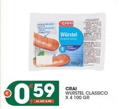 Offerta per Crai - Wurstel Classico a 0,59€ in Crai