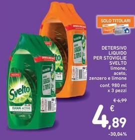 Offerta per Svelto - Detersivo Liquido Per Stoviglie Limone a 4,89€ in Spazio Conad