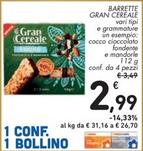 Offerta per Gran Cereale - Barrette Cocco Cioccolato Fondente E Mandorle a 2,99€ in Spazio Conad