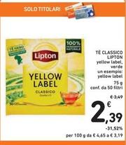 Offerta per Lipton Tea - Té Classico a 2,39€ in Spazio Conad