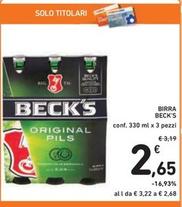 Offerta per Becks - Birra a 2,65€ in Spazio Conad
