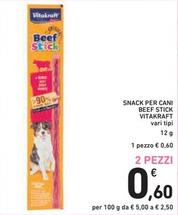 Offerta per Vitakraft - Snack Per Cani Beef Stick a 0,6€ in Spazio Conad