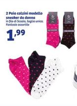 Offerta per 2 Paia Calzini Modello Sneaker Da Donna a 1,99€ in IN'S
