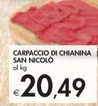 Offerta per Carpaccio Di Chianina San Nicolò a 20,49€ in Bennet