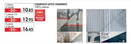 Offerta per Completo Letto Stampato a 10,85€ in Bennet