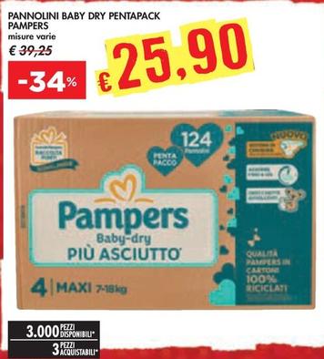 Offerta per Pampers - Pannolini Baby Dry Pentapack a 25,9€ in Bennet