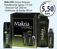 Offerta per Malizia - Uomo Vetyver Deodorante Spray + Shower Gel + Schiuma Da Barba a 5,5€ in Acqua & Sapone