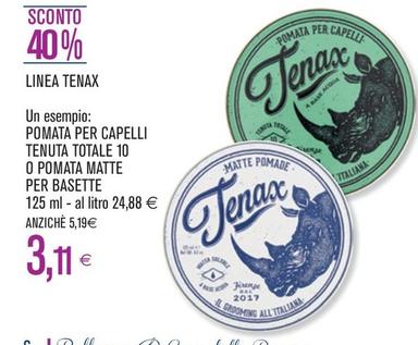 Offerta per Tenax - Pomata Per Capelli Tenuta Totale 10 O Pomata Matte Per Basette a 3,11€ in Coop