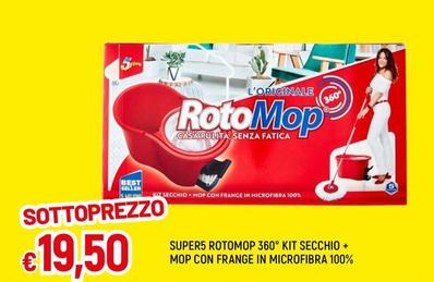 Offerta per Super5 - Rotomop 360° Kit Secchio + Mop Con Frange In Microfibra 100% a 19,5€ in Famila